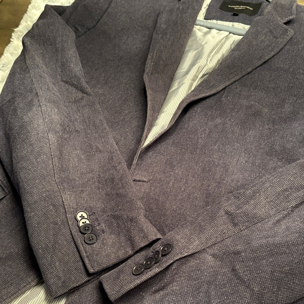 Banana Republic TAILORED-FIT BLACK CORD BLAZER size 40R - Picture 13 of 16